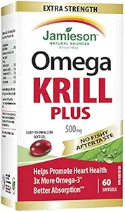 Jamieson 여분 힘 Krill 플러스, 60 softgels