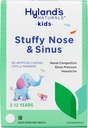 Hyland의 Kids Stuffy Nose 및 Sinus Tablets, 어린이 연령 2 및 위, 두통 구호 및 Nasal Decongestant, 빠른 용해 정제, 50 개