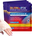 BurnFix® - 4 Pack-Burn Gel Dressing 4 x 4" Burn Care Cream First Aid 트리트먼트. 1st, 2nd Degree Burns, Razor & Sunburns for Home, Work, Fire, EMS에 대한 즉각적인 통증 완화 Hydrogel Burn Dressing
