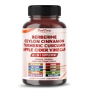 Berberine Cinnamon Apple Cider Vinegar Turmeric - 전체 웰빙 지원 - 미국에서 만든
