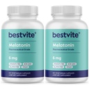 BESTVITE Melatonin 6mg (240 채식 캡슐) (120 x 2) - Stearates 없음 - Vegan - 비 GMO - 글루텐 무료