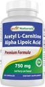 제일 자연적인 아세틸 L 카르니틴과 알파 Lipoic 산 750 mg 120의 캡슐