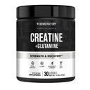 Jacked Factory Creatine + 글루타민 - 근육 회복, 근육 성장, 증가 된 힘, 향상된 에너지 출력 및 Gut 건강을위한 L 글루타민과 크레아틴 보충 - 30 서빙, 불발