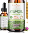 GREENPEOPLE Liver Cleanse Detox & Repair Drops - Liver Supplement w/Milk Thistle Silymarin, Artichoke & Liver Detox & Support- 16x Potent Herb-Nutrients - 1Fl Oz 자연 풍미
