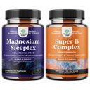 높은 흡수 마그네슘 수면 보충의 번들 - 수면과 비타민 B 복합체 성인 Multivitamin을위한 Melatonin-Free Calm 마그네슘