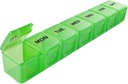 Sukuos Extra Large 7 Day Pill 주최자 오픈, 주간 Pill Box Daily Medicine Case with Clear Lid, 실크 스크린 인쇄 비타민 홀더 물고기 오일 또는 보충제 (녹색)