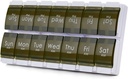 2 주 알약 상자, MOLN HYMY 7 일 알약 주최자 2 시간, 주간 알약 용기 Medication, 비타민 물고기 기름 (녹색)를 붙들기