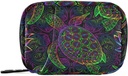 Pill Box Boho Sea Turtle with Lotuses and Mandala 7 Day Pill Case Travel Pill 주최자 가방 지퍼 휴대용 주간 비타민 의학 보충 홀더 파우치 가방