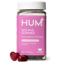 HUM 영양 SOS PMS Gummies, PMS 지원 여성, 지원 주기 증상, 출혈, 호르몬 균형, 포함 비타민 B6, 크랜베리 & Chasteberry Vitex, 글루텐 무료, 60 Vegan Gummies