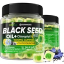 Black Seed Oil Gummies & Chlorophyll, Hydrolyzed Collagen, Raw Manuka Honey, Organic Cold Pressed와 Biotin 500mcg - 피부, 헤어 및 손톱, 소화, 전반적인 건강, 1 팩에 대한 궁극적 인 흡수