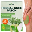 Wellnee Original Herbal Knee Patch - 무릎 지원 및 근육 통증을위한 Wellknee Plaster - 임시 구호를위한 최대 힘 - 웰빙을위한 천연 허브로 만든 접착제 열 패치 (10 패드)