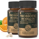 남자와 여자를 위한 Prebiotics를 가진 Probiotics - Gut & Digestive 건강, Vegan Acidophilus Probiotics 보충교재, 비 GMO 익지않는 Probiotic 120 모자를 위한 35의 Strains 유기 Probiotic 100억 CFU