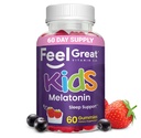 훌륭한 아이 멜라토닌 거미 | 딸기 맛 멜라토닌 구미 | 1 MG of Melatonin Sleep Aid for Kids | 비건 구미 | 60 Day Supply
