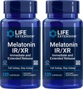 생활 연장 Melatonin IR/XR의 120의 캡슐 (포장 2) - 7 시간 지원을 위한 Immediate & Extended-Release - 밤 시간 보충교재 - 잠그는 모든 밤 오래 체재 - 비 GMO, 글루텐 자유로운