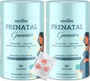 Prenatal Gummies Sugar Free 180 Count - Folate, DHA 및 Probiotics가있는 여성을위한 유기농 Prenatal 비타민 - Immune & Digestive 용 Iron Free Prenatal 비타민 Gummies - 2 병
