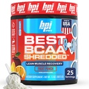 BPI 스포츠 최고의 BCAA Shredded - 카페인 무료 Thermogenic 복구 음료, 여성과 남성, Preworkout BCAAs 아미노산 음료 - 과일 펀치 - 25 서빙