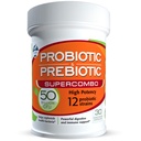 여성과 남성을위한 50 억 CFU Prebiotic 및 Probiotic 보충, 매일 면역 지원 및 소화 건강을위한 12 Strains, 30 Veggie 캡슐, 비 냉장 된 높은 효능 Probiotics