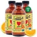 CHILDLIFE ESSENTIALS 액체 비타민 C - 아이를 위한 순수한 비타민 C 액체 보충교재, 면역 체계 지원, 중대한 맛 - 자연적인 오렌지 풍미, 4 Fl Oz (포장 3)