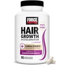 여성 & 남자를 위한 FORCE FACTOR 머리 성장 가속기 Multivitamin, Lustriva와 더불어, Biotin, 말 꼬리 & 비타민 A, B12, C, D & E 더 두꺼운 머리, 더 건강한 피부 & 못, 90의 캡슐