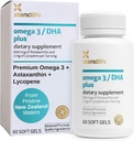 Xtendlife 오메가 3 DHA 플러스 물고기 기름 심장, 두뇌, 눈 & 피부 건강 - DHA, EPA, Lycopene & Astaxanthin를 가진 1100mg Omega-3 - 1 달 공급 (60 조사)