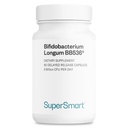Supersmart - Bifidobacterium Longum (BB536) 하루 6 억 CFU - Probiotics & Prebiotics 보충 | 비 GMO 및 글루텐 무료 - 60 DR 캡슐