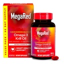 MegaRed 남극 Krill 기름 500mg Omega 3 지방산 보충교재, 여분 힘 EPA & DHA Krill 기름 Softgels (90cnt 상자), Astaxanthin, 물고기 기름 aftertaste를 가진 심장 건강 보충교재
