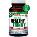 Natren 건강한 삼위일체 Probiotics 보충교재 - 30 낙농장과 글루텐 자유로운 젤 캡슐 - 개량 Gut와 소화 건강, 30 억 CFU - Lactobacillus Acidophilus, Bifidobacterium, Bulgaricus