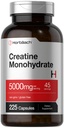 Horbäach Creatine Monohydrate | 5g | 225 캡슐 | 비 GMO, 글루텐 프리 보충교재