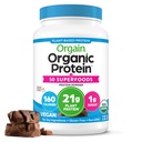 Orgain 유기 채식 단백질 + 50 슈퍼 푸드 분말, 크림 초콜릿 판 - 21g 식물 기반 단백질, 9g Prebiotic 섬유, 락토스 없음, 글루텐 무료, 추가 설탕 없음, 2.02 lb (포장 월병)