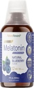 멜라토닌 12mg | 4 fl oz Liquid |120 서빙 | 블루베리 맛 | 성인용 | 비 GMO, 채식 보충교재