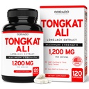 Tongkat Ali 남자 (Longjack) Eurycoma Longifolia 추출물 1200mg 서빙 당, 120 캡슐 - 남자의 건강 및 활력 지원을위한 Longjack Tongkat Ali - 세 번째 파티 테스트, 미국 제작 및 비 GMO