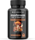 Ashwagandha와 유기 버섯 복합 보충. 라이온의 Mane, Reishi, Cordyceps, Chaga, Turkey Tail & More - Focus, Energy 및 Brain Booster (90 카운트)