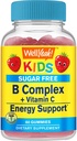 WellYeah Kids Vitamin B Complex Sugar Free Gummies | 비타민 C, 엽산 | 면역력 강화 | 딸기 맛 | 60 개
