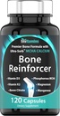 Bone Reinforcer (120 캡슐) MCHA 칼슘 보충 비타민 D3, 마그네슘, 비타민 K2, Boron Citrate, 인적 MCHA 및 망간 | 여성 및 남성을위한 강력한 뼈 보충