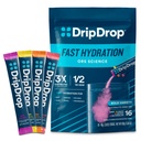 DripDrop Hydration Packets - 대담한 다양성 팩 - 단일 Serve Electrolytes 분말 음료 혼합 - Watermelon, Berry, 레몬, 오렌지 - Non-GMO, 글루텐 무료, Vegan - 16 스틱