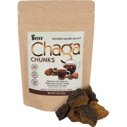 Sayan Siberian 순수한 익지않는 Chaga 버섯 Chunks는 까만 최고 녹슬지 4 Oz/113 g를 가진 - Immune 지원, 초점 및 소화성 건강을 위한 우수한 Wild-Harvested 산화 방지제 차 - 비 GMO