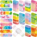 Lounsweer 120 PC 아이 붕대 대량 동점 염료 파스텔은 아이 아기 유아를 위한 방수 가동 가능한 접착성 꼭지 Breathable 배려를 착색했습니다 상처를 입습니다, 10 작풍 (티 염료)