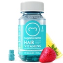 SugarBearPro 머리 비타민 거미 1 달 공급, 머리 성장을 위한 여분 힘 Biotin 6000mcg, Vegan 비타민 B12, MSM, Inositol, Omega 3, Elderberry의 증명된 고약, Halal, Cruelty 자유로운