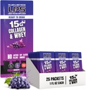 영양 디자인 LPS 액체 교원질 & Whey 단백질 보충교재 - 비 GMO 음료, 설탕 자유로운 - 남자 & 여자, 포도, 단 하나 Serve를 위한 건강한 피부 & 머리를 승진시킵니다 (25의 소포)