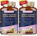 Totaria (2 P) Kidney & Liver Cleanse Detox & Repair Capsules, Chanca Piedra & Cranberry Pills for Liver & Kidney Support Supplement Extra Strength for Stones Dissolver, 여성을 위한 Urinary Tract Health