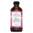 HERITAGE STORE Black Seed Oil, 유기, Thymoquinone, Omega 3 6 9, 산화 방지제, 면역성, 콜레스테롤, 소화, 심장 및 건강 지원*, Vegan, 8oz를 가진 찬 압박된 Nigella Sativa 보충교재