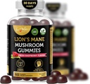 Aamatec Life Mushroom Gummies for Adults | 10 Mushroom Complex with Lion Mane Reishi Chaga & Cordyceps Mushroom | 두뇌, 면역 및 에너지 지원 | 라즈베리 맛