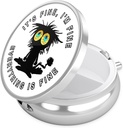 Nipichsha Pill Box, Purse & Pocket, 귀여운 여행 의학 주최자, 비타민, 약물, 생선 기름 및 보충교재, 재미있은 까만 고양이를 붙드는 휴대용 약 콘테이너 홀더