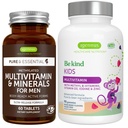 남성을 위한 Multivitamin & 무기물 + 진보된 아이 Multivitamin 거미 Vegan 뭉치, 메틸을 꿴 B 비타민 A, C, D3 & E의 청결한 상표, Igennus에 의하여 60의 정제 + 90 Berry 풍미 Gummies,