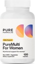 PureFormulas PureMulti for Women - Essential Nutrients 및 Herbal Support Womens Daily Multivitamins for Nutritional Support Non-GMO - 120 캡슐이있는 여성을위한 종합 멀티 비타민