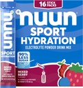 Nuun 스포츠 마그네슘, 칼슘, 칼륨, 염화물 및 나트륨, 히드라이 팩토리를 가진 Electrolyte 분말 패킷, 혼합 베리 맛, 글루텐 무료 & 채식주의자, 16 단일 서빙