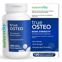 NatureCity True-Osteo Plant-Based Supplement for Bone Strength | 조류칼슘 및 마그네슘, 플랜트 기반 비타민 D3, 비타민 K2, 실리콘| Stomach (120 Veggie Capsules)의 Gentle