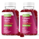 Viteey Collagen Gummies with Biotin Gummies for Hair Skin and Nails Vitamins - Biotin and Collagen Supplements for Women & Men - Vegan, 글루텐 - 무료 120 개