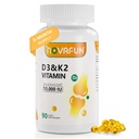 D3-K2-Vitamin-10000 IU | K2-D3-Vitamin-Supplement | 뼈, 치아 건강, 지원 근육 및 심장 건강, 90 소프트젤