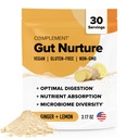 Complement Gut Nurture Prebiotic + Postbiotic Superfood Powder for Leaky Gut Repair, 소화 건강을위한 Probiotics - 생강 뿌리 - 30 서빙
